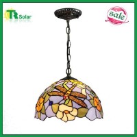 Tiffany Pendant Lamp European Rural Blue Dragonfly Flowers Droplight For Living room, Kitchen,Coffee shop,ect