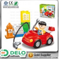 El ms vendido juguetes de construccin de plstico ladrillos grandes educativo coche figura y estacin de gasolina DE0083025