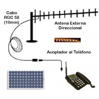 ENERGA SOLAR Y ANTENA DE LARGO ALCANCE PARA TELFONO FIJO INALAMBRICO
