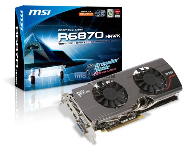 PLACAS DE VIDEOS MSI ATI AMD RADEON HD6870 R6870 Hawk  1 GB GDDR5