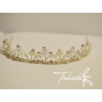 Tiara de cristales y perlas - Accesorios para Novias