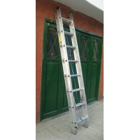 Escalera Aluminio Reforzada Extensible 16 escalones Altura 3.90 mts
