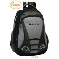 MOCHILA KAPPA 18 PORTANOTEBOOK GRIS OSCURA COMBINADA GRIS CLARO LINEA ELEGANTE 