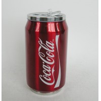 Noverty double wall stainless steel coke can bottle with straw 