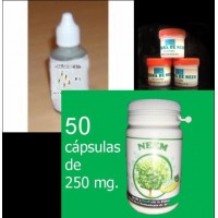 Cpsulas, aceite, shampoo y crema de neem.