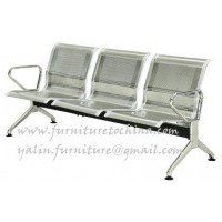 silla de acero inoxidable de espera, asiento recepcin del hospital, sillas del vestbulo del aeropuerto, muebles de metal banco de alta calidad