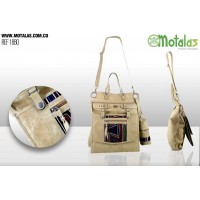 BOLSO MAMA ARTESANAL EN CUERO Y MOLA - MOTALAS