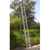 Escalera Aluminio Reforzada Extensible 26 escalones Altura 7.10 mts