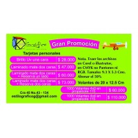 1000 Tarjetas Personales Full Color desde 28000