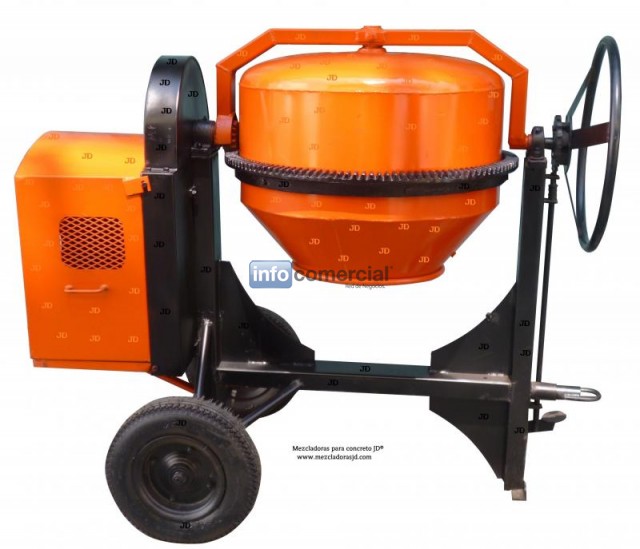 mezcladora para concreto JD, Capacidad medio bulto, con motor electrico aleman o brasilero