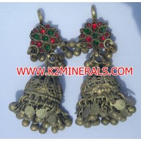 AA cristal y metal tribu collar y aretes set-216