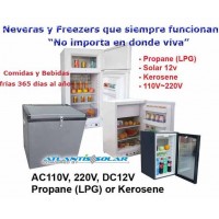 Refrigeradores y Congeladores 12V, 110V, 220V, 240V, LPG, Keroseno