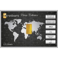 Tarjeta 2,5 gramos de oro de inversion 999.9 milesimas de pureza