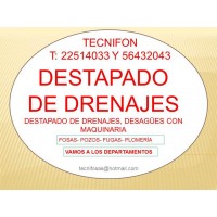 Destapado de drenajes, desagues, tuberias,