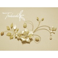 Tocado Simple de Flor mediana y Flor chica - Accesorios para Novias - 15 % descuento envios al interior