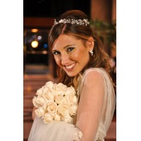 Tiara de hojitas y perlas - Accesorios para Novias - 15 % descuento envios al interior