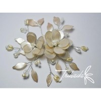 Tocado de Flores Redondas Duo - Accesorios para Novias - 15 % descuento envios al interior