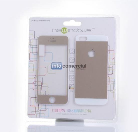 Sell Colorful Tempered Glass Screen Protector with back case for iphone5/5S/5C
