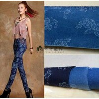 9oz Algodón/Spandex Jacquard Paño Jeans para Prenda Moda, Cómodo y Suave