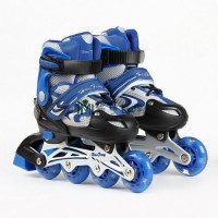 Patines de 4 ruedas iluminadas, de fila recta, longitud extensible