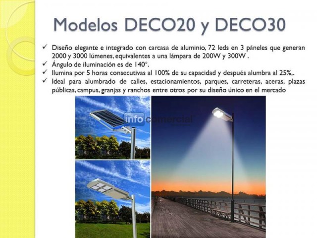 Lamparas solares  ALUMBRADO PUBLICO CON AHORRO DEL 100% DE ENERGIA ELECTRICA