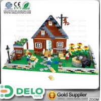 Hecho en china juguete para los niños bloques de construcción de plástico casa de sueña granja con figuras y animal DE0083098