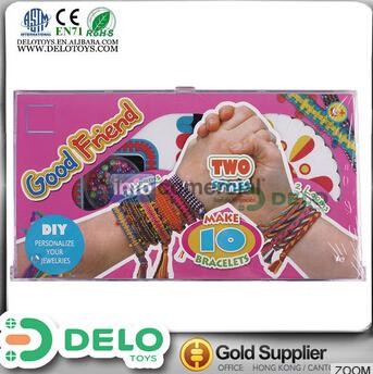 El más vendido!alta calidad juguetes para las niñas kit para hacer pulseras brillantes perlasy cordones trenzados DIY DE0031011