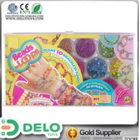 El más vendido!alta calidad juguetes para las niñas kit para hacer pulseras brillantes perlasy cordones trenzados DIY DE0031007