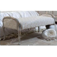 Hand Carved Classical Luxury Bed Foot Stool