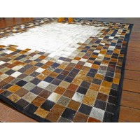 Alfombra de cuero vacuno patchwork