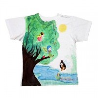 T-Shirt 100% cotton handpainted ecofriendly social responsable