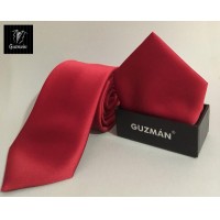 Conjunto corbata y pauelo rojo