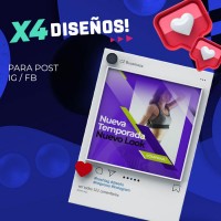 Diseo para Redes Sociales Pack X4