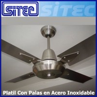 Sitec Ventilador De Techo Platil Palas En Acero Inoxidable