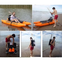 Kayak de pesca, portatil y mochila. AMIBOTE