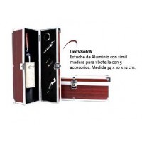 Estuche de aluminio y madera para 1 vino