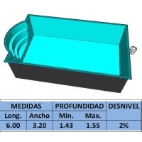 Piscina Prefabricada de Poliester-Fibra A-61