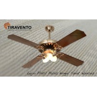 Ventilador de Lujo Platil con Palas Nogal con Spot de 3 Luces