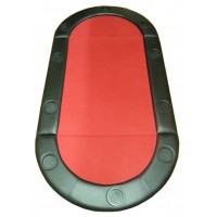 Tablero de Poker cuero oval rojo